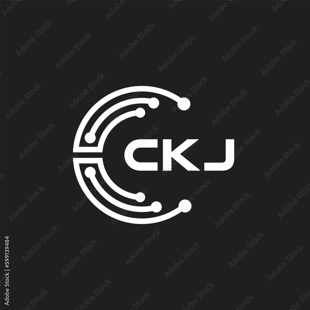CKJ letter technology logo design on black background. CKJ creative initials letter IT logo concept. CKJ letter design.
CKJ letter technology logo design on black background. CKJ creative initials letter IT logo concept. CKJ letter design.