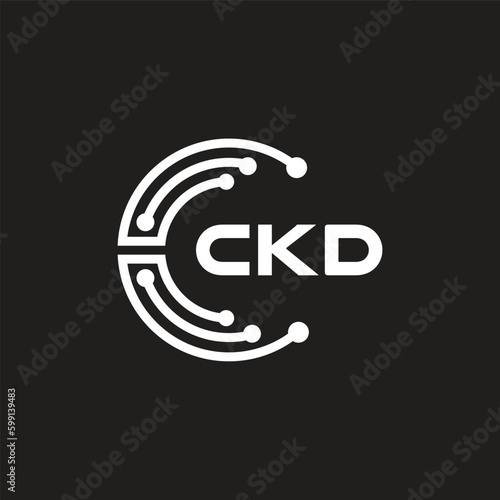 CKD letter technology logo design on black background. CKD creative initials letter IT logo concept. CKD letter design.	
