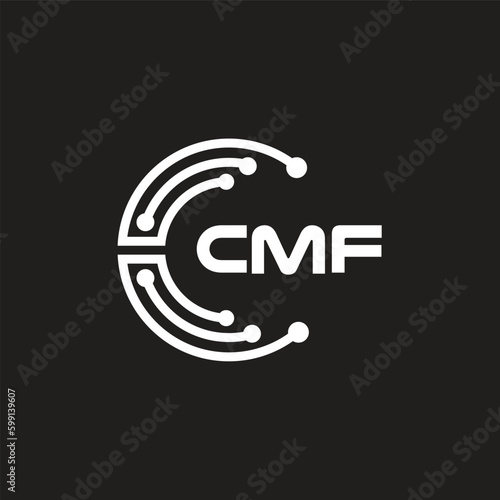 CMF letter technology logo design on black background. CMF creative initials letter IT logo concept. CMF letter design.	
 photo