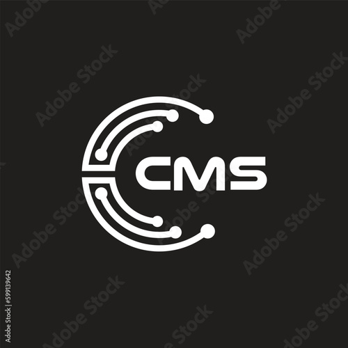 CMS letter technology logo design on black background. CMS creative initials letter IT logo concept. CMS letter design.	
