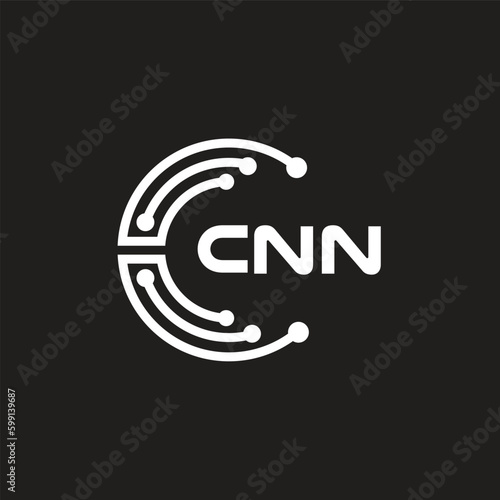 Принти на полотні CNN letter technology logo design on black background