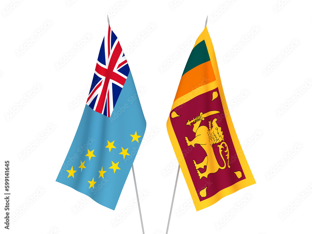 Tuvalu and Democratic Socialist Republic of Sri Lanka flags