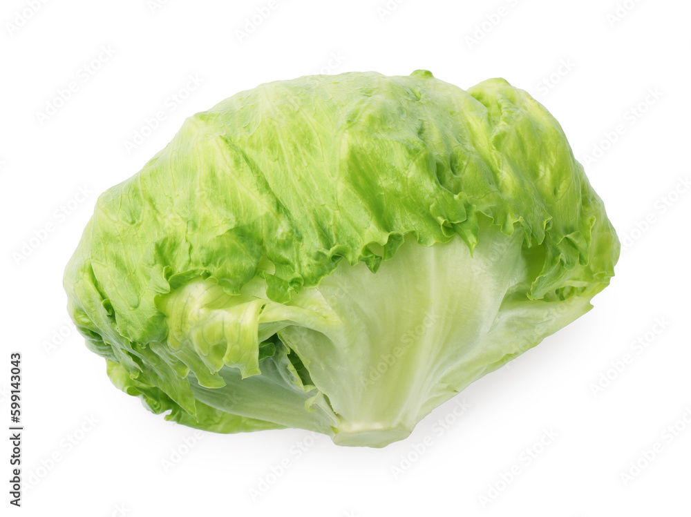 Fresh green iceberg lettuce isolated on white, top view Fresh green iceberg lettuce isolated on white, top view