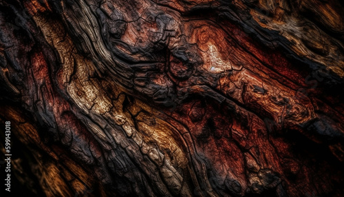 Rusty old pine tree log, perfect firewood generated by AI