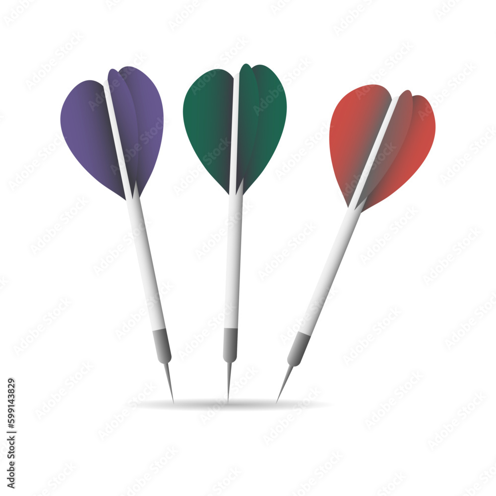 Darts arrows red green and blue. Isolated vector objects Darts arrows red green and blue. Isolated vector objects