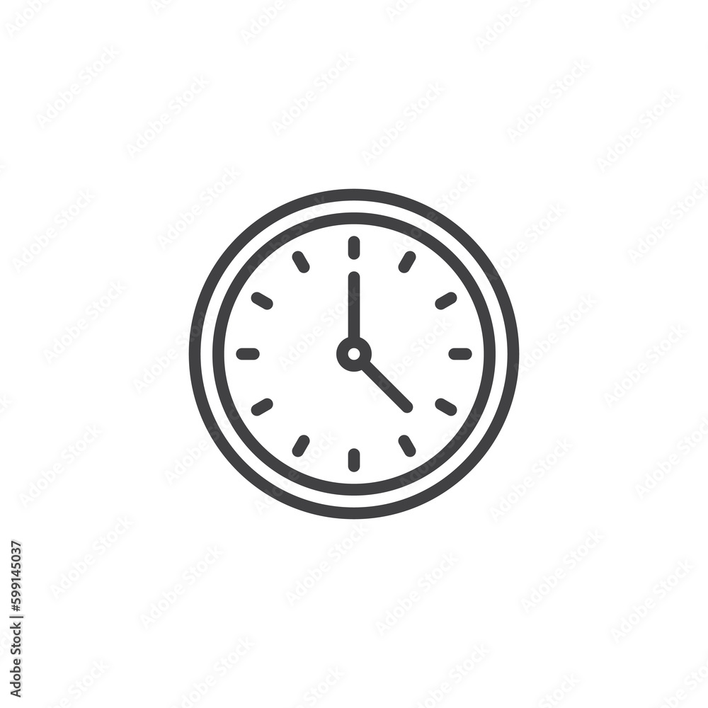 Round clock line icon Round clock line icon