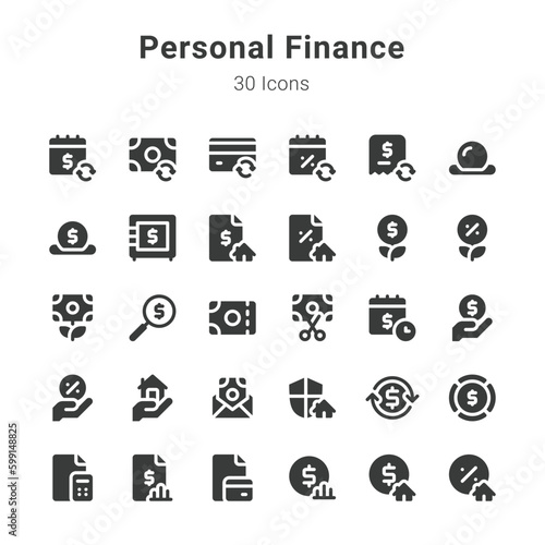 Personal finance icon set