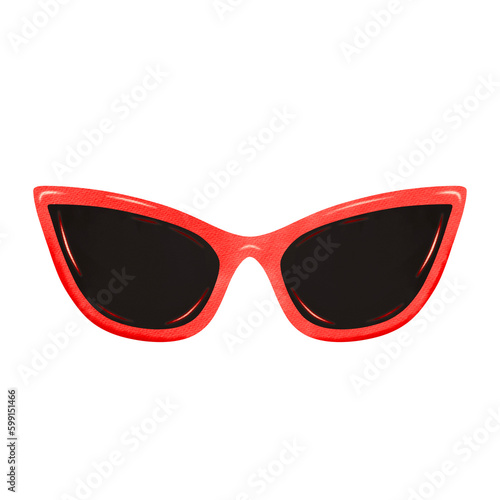 Red Watercolor sunglasses. 