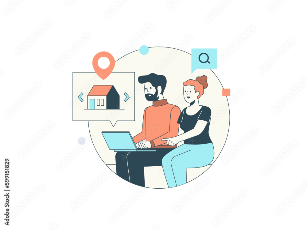Real Estate Illustration Set Real Estate Illustration Set