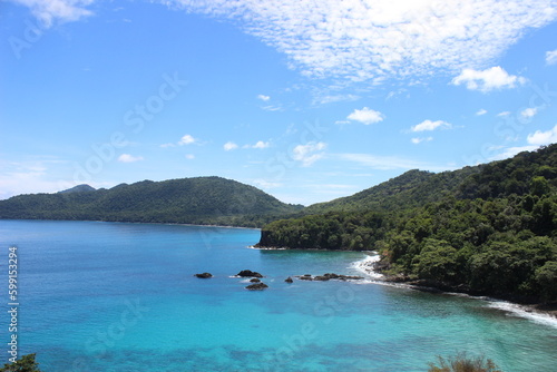 Wallpaper Mural BEAUTIFUL BLUE SEA WITH GREEN SCENERY Torontodigital.ca