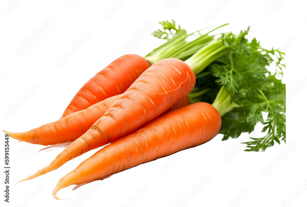 Fresh carrots isolated on transparent background. PNG Fresh carrots isolated on transparent background. PNG