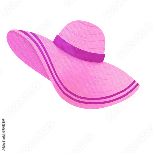 Pink Watercolor Sun hat.	