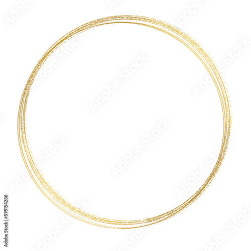 Gold circle frame.	

