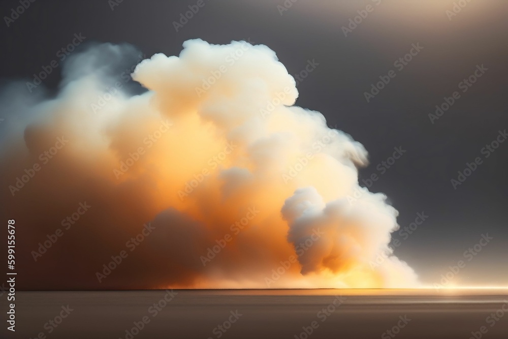 Smoke. Clouds. Beautiful abstract light background with puffs of ivory smoke with interesting dramatic backlighting