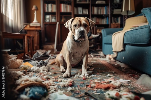 The dog made a mess in the living room. Generative AI