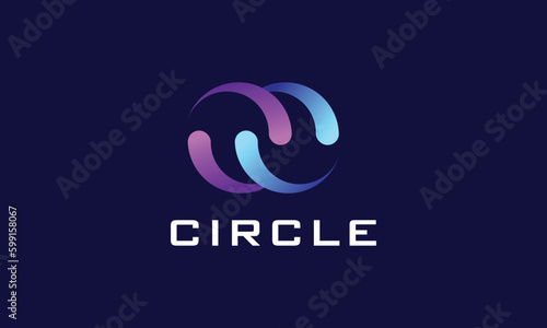 Circle logo vector minimalist concept round design icon connection infinity style spiral rotation