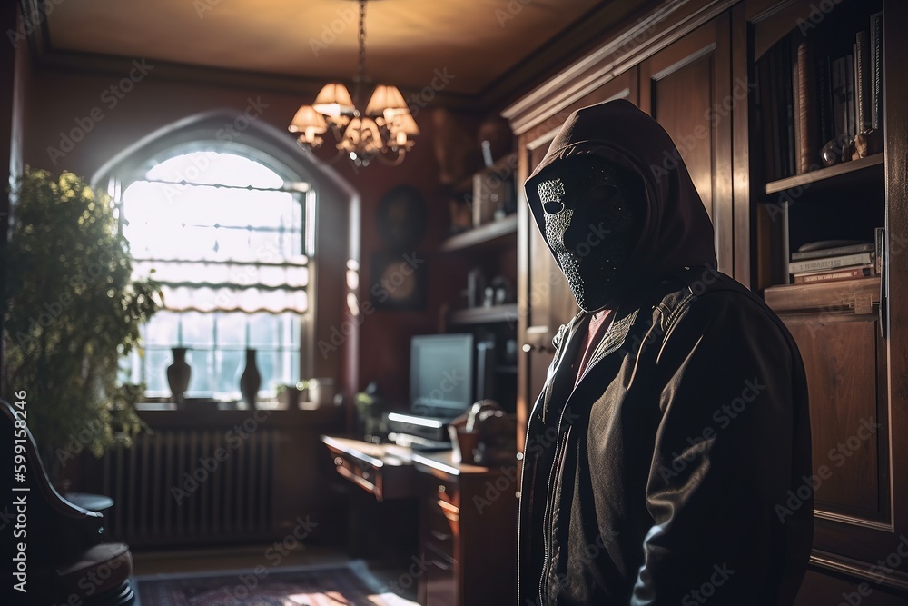 Thief in black mask. Generative AI Thief in black mask. Generative AI