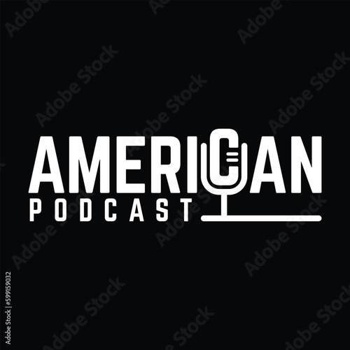 American podcast logo design template