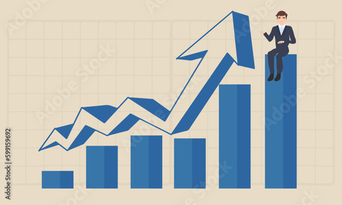 Competitive advantage or innovation to outsmart and overtake business winning, strategy or smart way to win business or career growth concept, businessman jumping springboard to outsmart competitor.