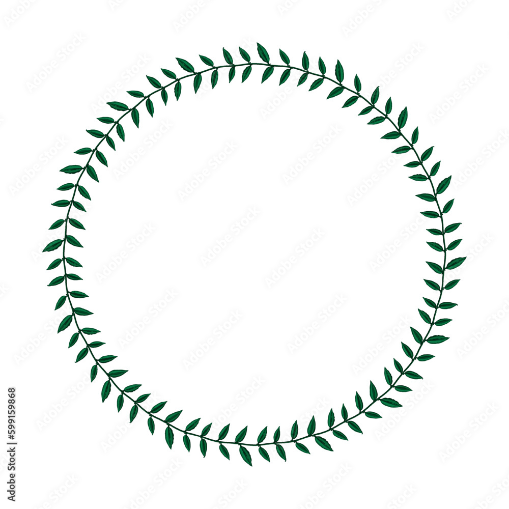 Green blooming tradescantia plant frame with small flowers. Cartoon circle wreath for greeting card decorating, invitation cards. Colored vector isolated on white background Green blooming tradescantia plant frame with small flowers. Cartoon circle wreath for greeting card decorating, invitation cards. Colored vector isolated on white background