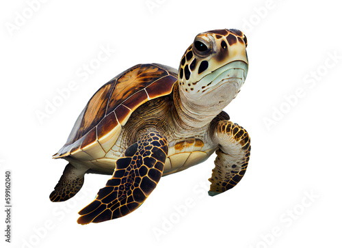 turtle on a transparent background (PNG). AI-generated.