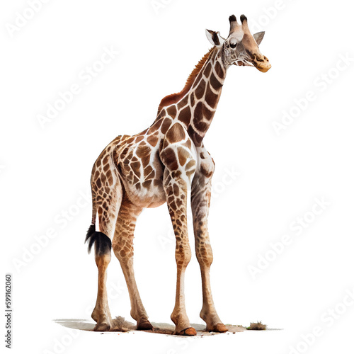 giraffe on a transparent background (PNG). AI-generated.