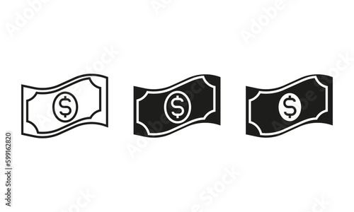 Set of money icon vector