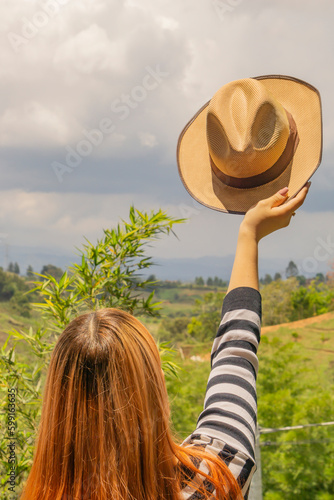 Bild auf Leinwand typical traditional hat of the region of antioquia in colombia