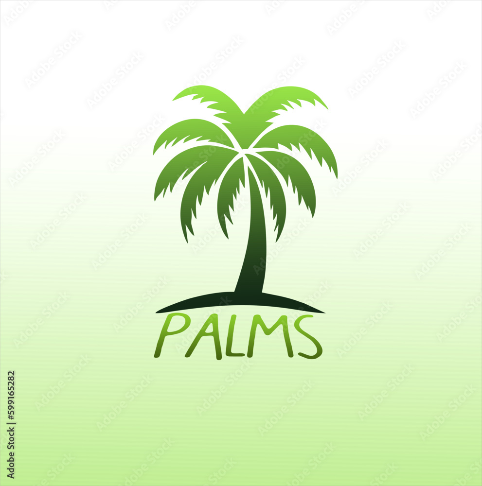 Fototapeta premium Palm tree logo icon illustration design, with gradient modern style