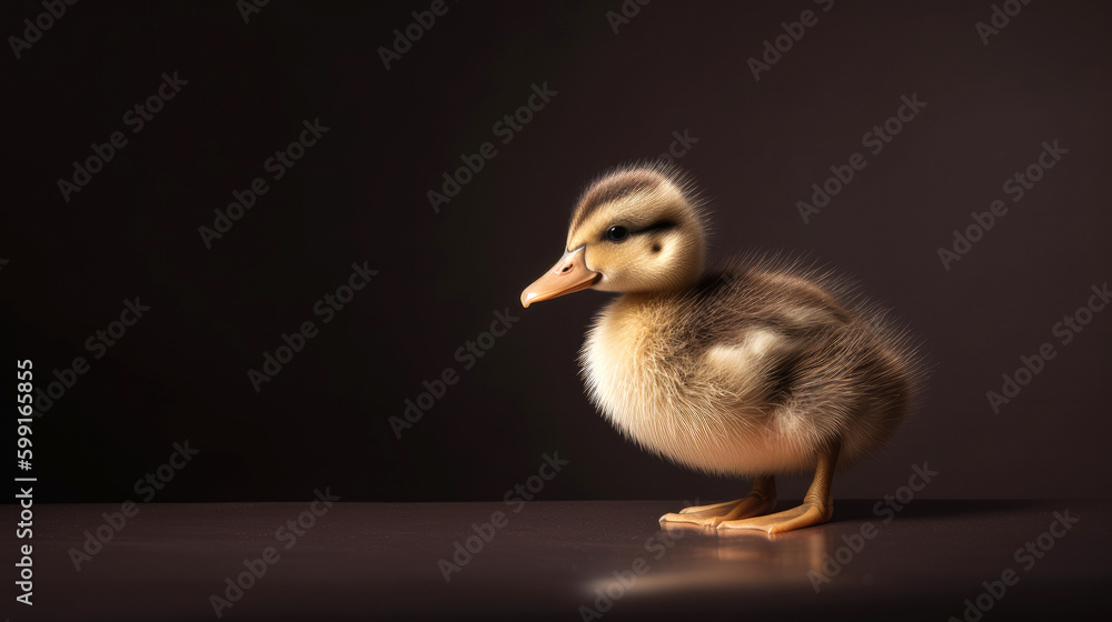 Baby Duckling, minimalistic background. Generative AI Baby Duckling, minimalistic background. Generative AI