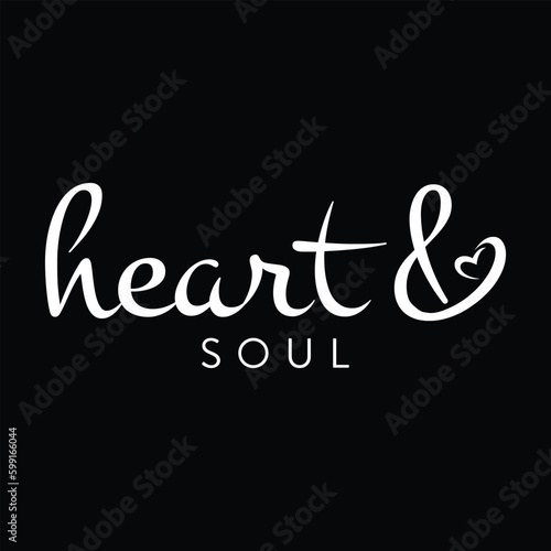 heart and soul logo lettering design vector template

