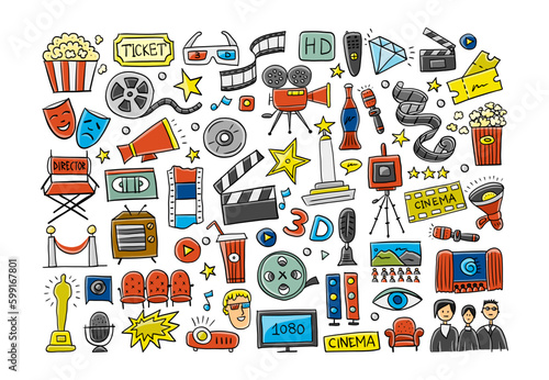 Cinema art movie watching. Abstract background for your design