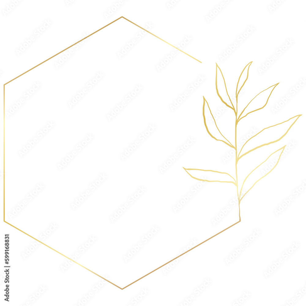 Gold floral frame minimalist Gold floral frame minimalist