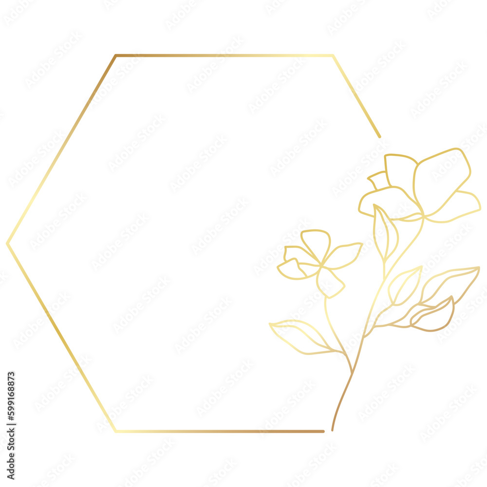 Gold floral frame minimalist Gold floral frame minimalist