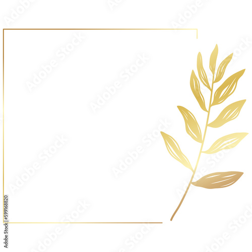 Gold floral frame minimalist