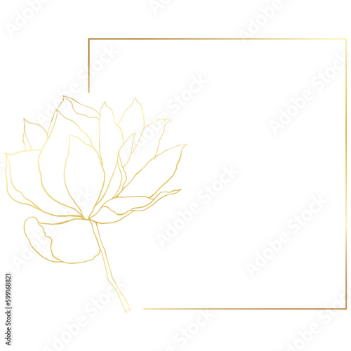Gold floral frame minimalist