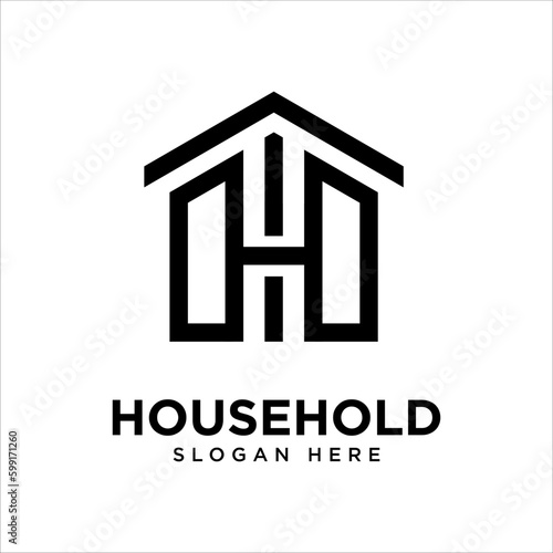 h hh initial letter logo design vector symbol graphic idea creative