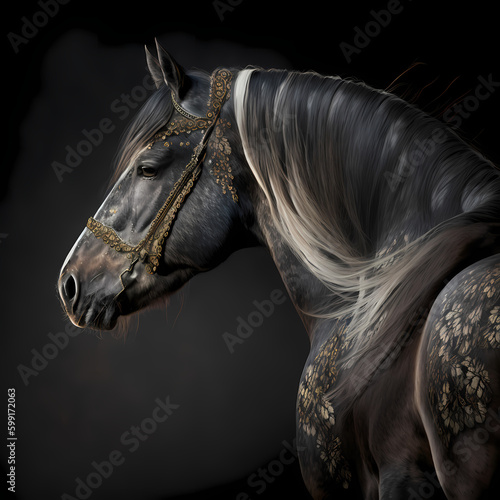 Horse Close Up. Generative AI