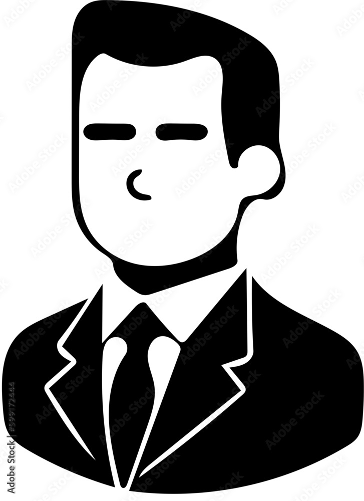 Businessman vector illustration in black, Logo design of a business personnel Businessman vector illustration in black, Logo design of a business personnel