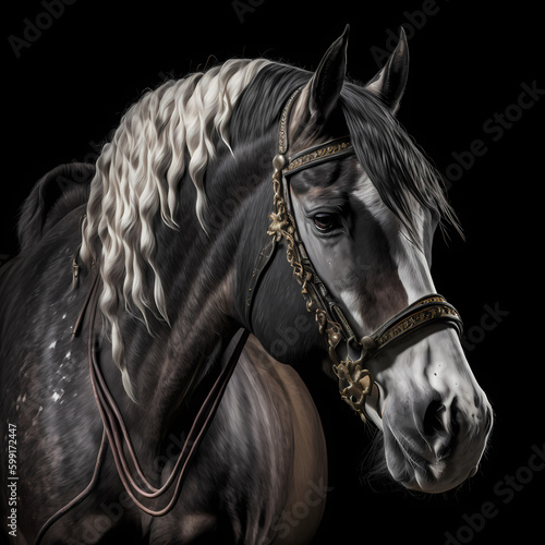 Horse Close Up. Generative AI © Darwis