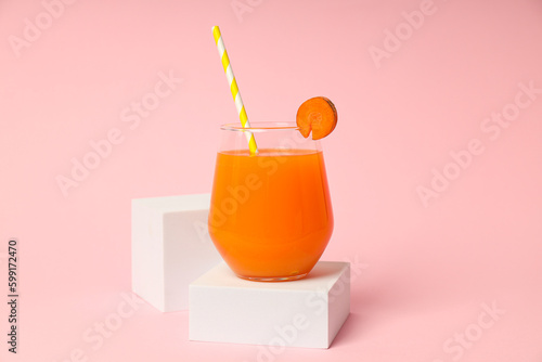 Concept of healthy nutrition and diet with Carrot juice