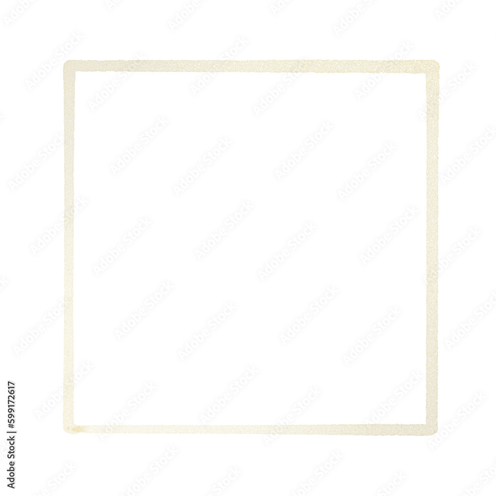 Obraz premium Gold square frame element with line border png. 