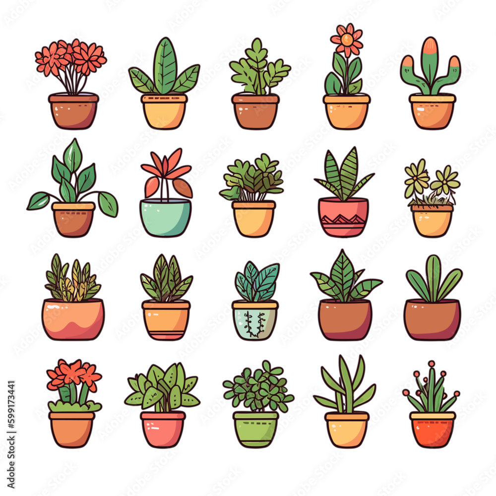 set of plants and pots style 5 set of plants and pots style 5