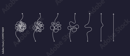 Fotografie, Obraz Complex, easy messy set. Hand drawn knots curved