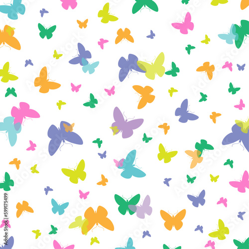 Colorful butterfly confetti background for holiday, postcard, birthday or children's parties, vector © GAAS Graphics