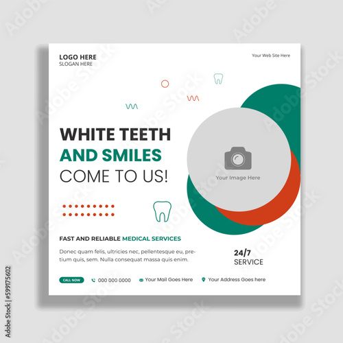 Dental clinic center social media post banner template