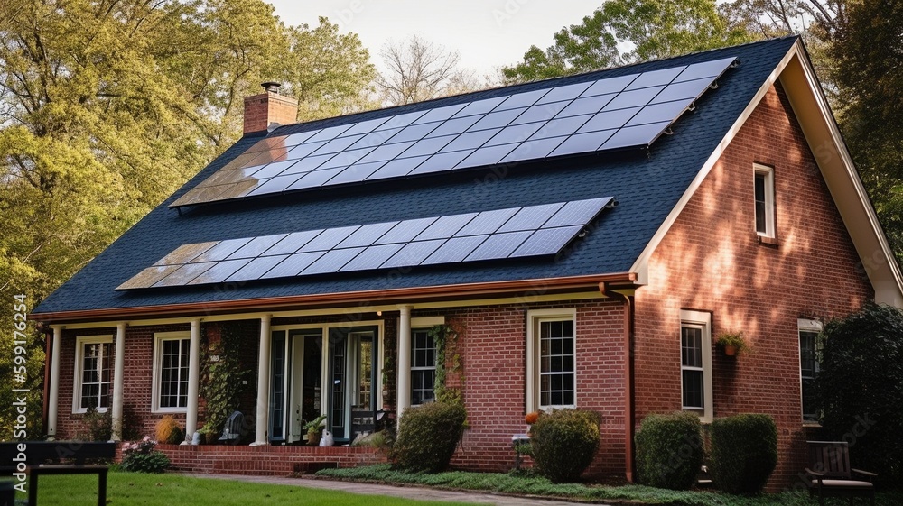 installation of solar panels on a home. GENERATE AI installation of solar panels on a home. GENERATE AI