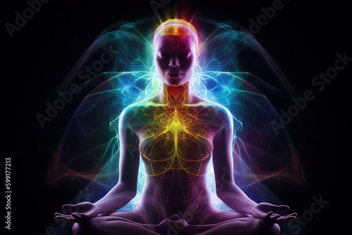 Mental Health and Healing Aura Imaging and Zen Attainment. Generative ai.
