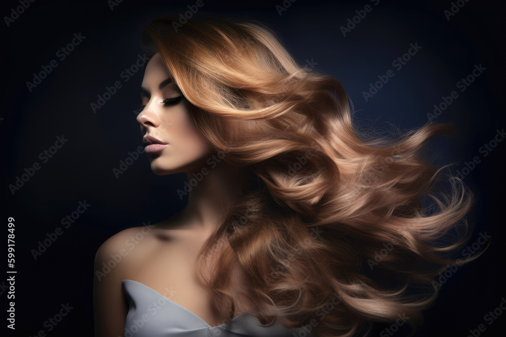 Naklejka premium Balayage effect hair. Generative AI