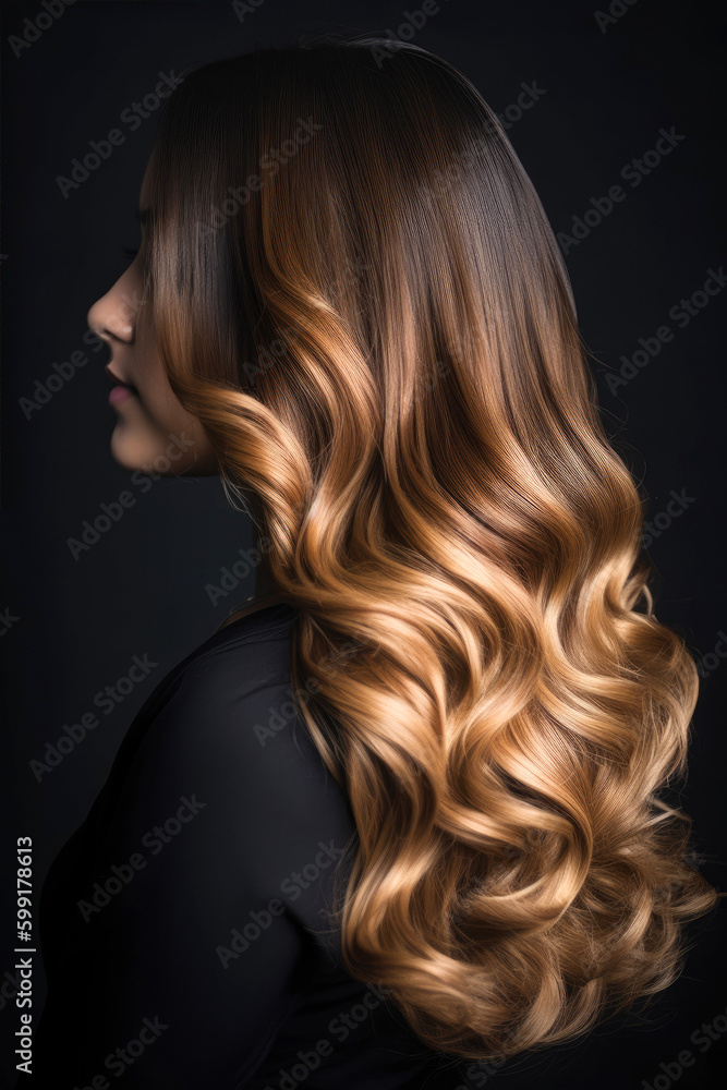Balayage effect hair. Generative AI Balayage effect hair. Generative AI